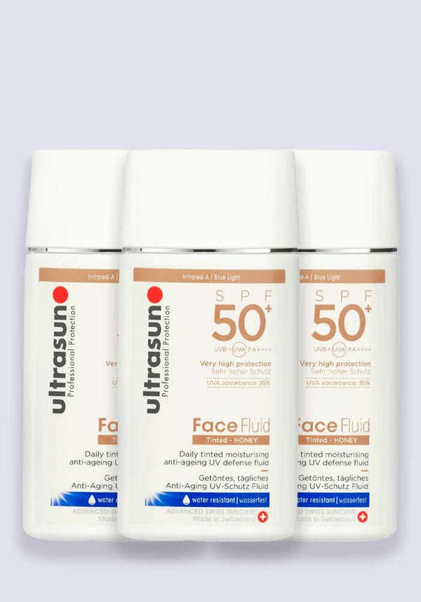 Ultrasun Face Fluid Daily Tinted Anti-Ageing Protection SPF 50+ 40ml - 3 Pack Saver