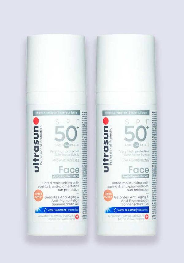 Ultrasun Face Tinted Anti-Pigmentation SPF 50+ 50ml - 2 Pack Saver