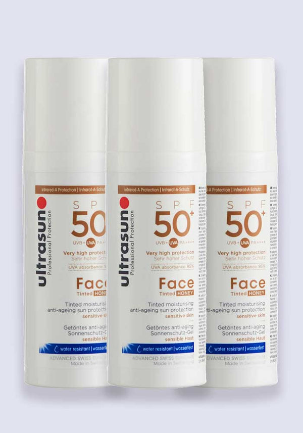 Ultrasun Face Tinted Honey Anti-Ageing SPF 50+ 50ml - 3 Pack Saver