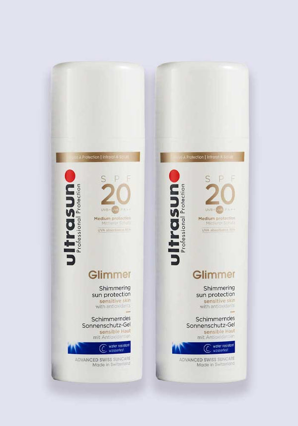 Ultrasun Sensitive Glimmer Sun Protection SPF 20 150ml - 2 Pack Saver