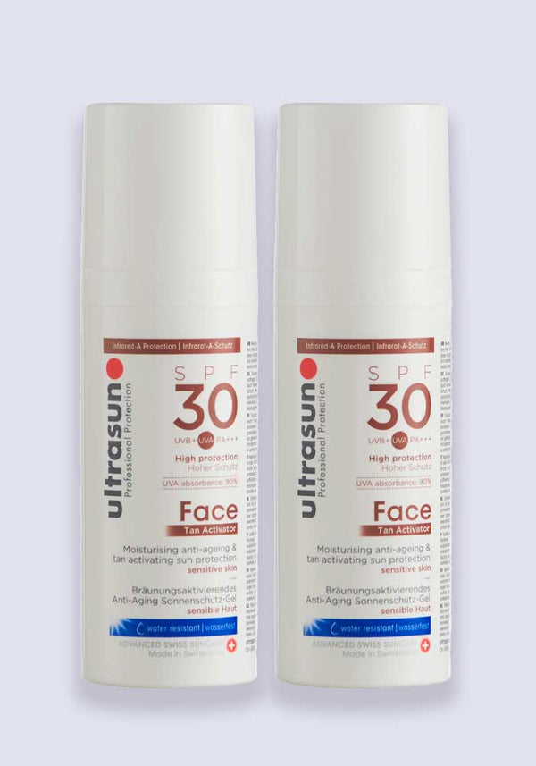 Ultrasun Tan Activator for Face SPF 30 50ml - 2 Pack Saver