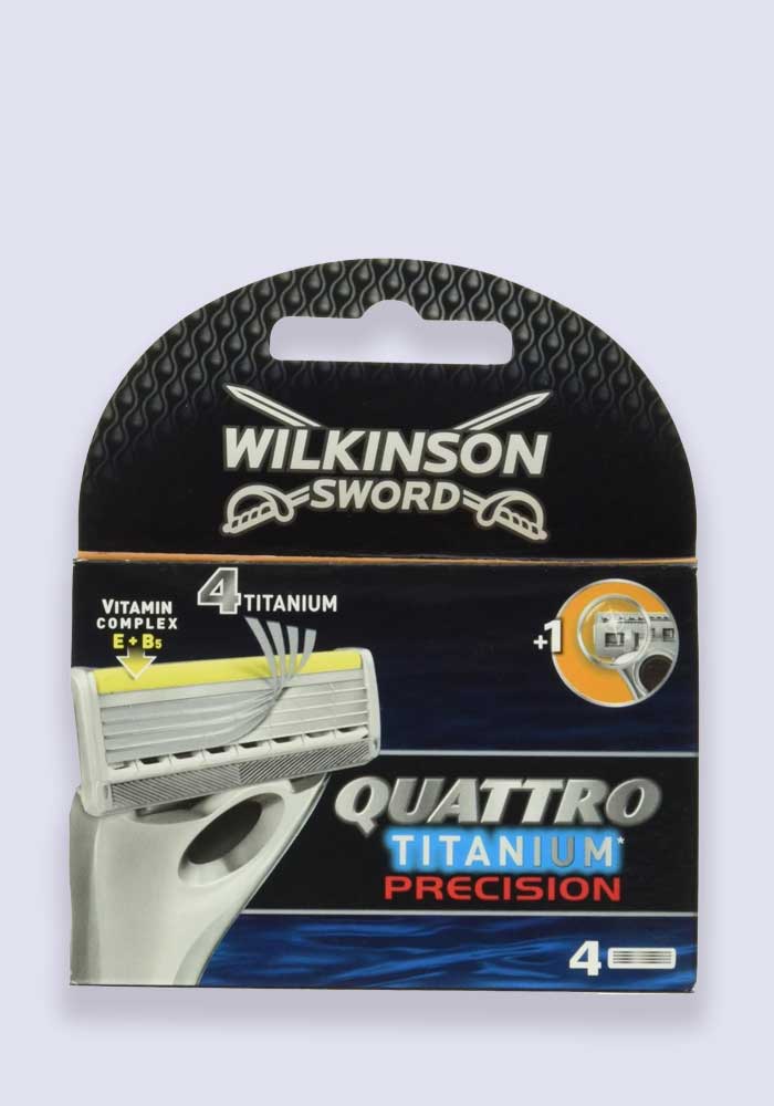 Wilkinson Sword Quattro Titanium Precision Carbon Blades - 4 Pack