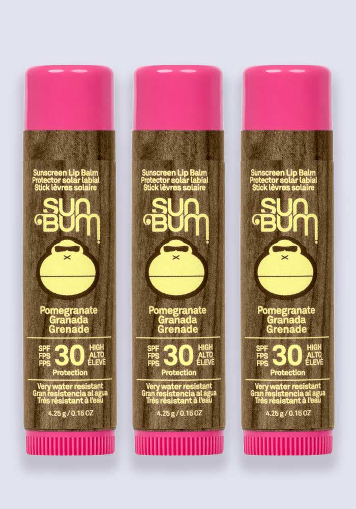 Sun Bum Original SPF 30 Sunscreen Lip Balm – Pomegranate 4.25g 3 Pack