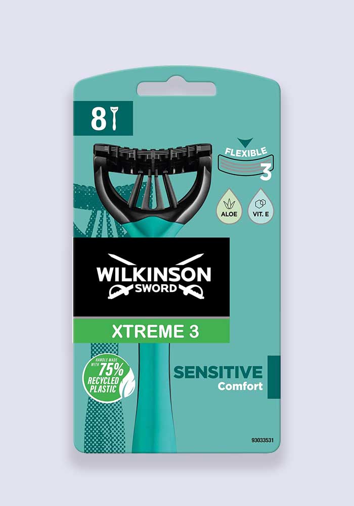Wilkinson Sword Xtreme 3 Comfort Plus Sensitive Disposable Razors - 8 Pack