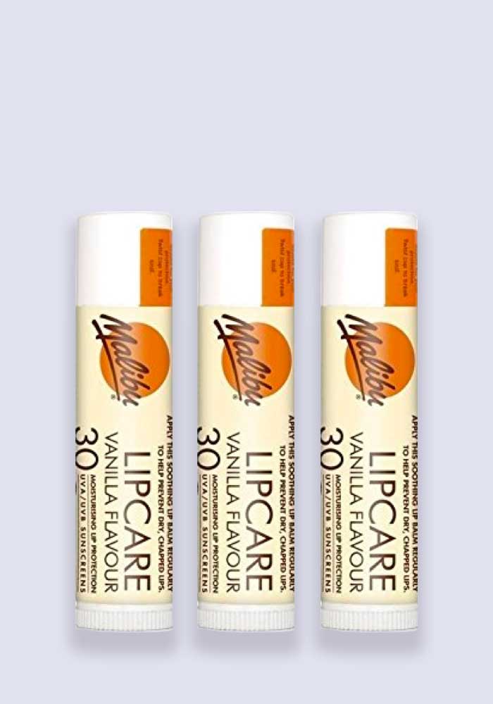 Malibu Sun Stick Lip Balm SPF 30 Vanilla Flavour - 3 Pack