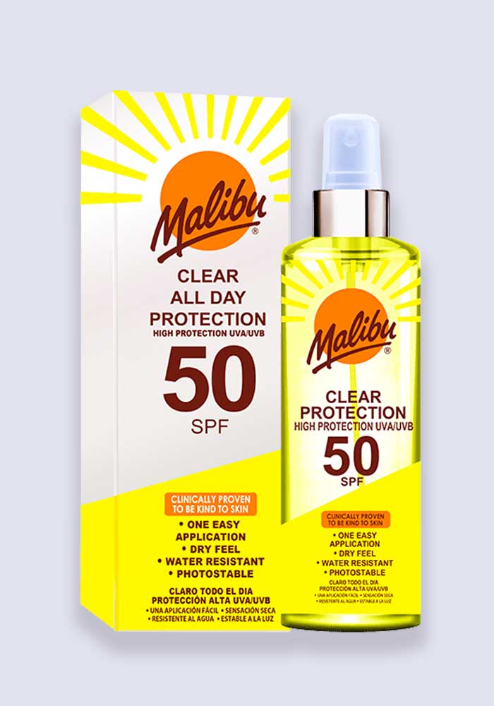 Malibu Clear All Day Protection Spray SPF 50 250ml