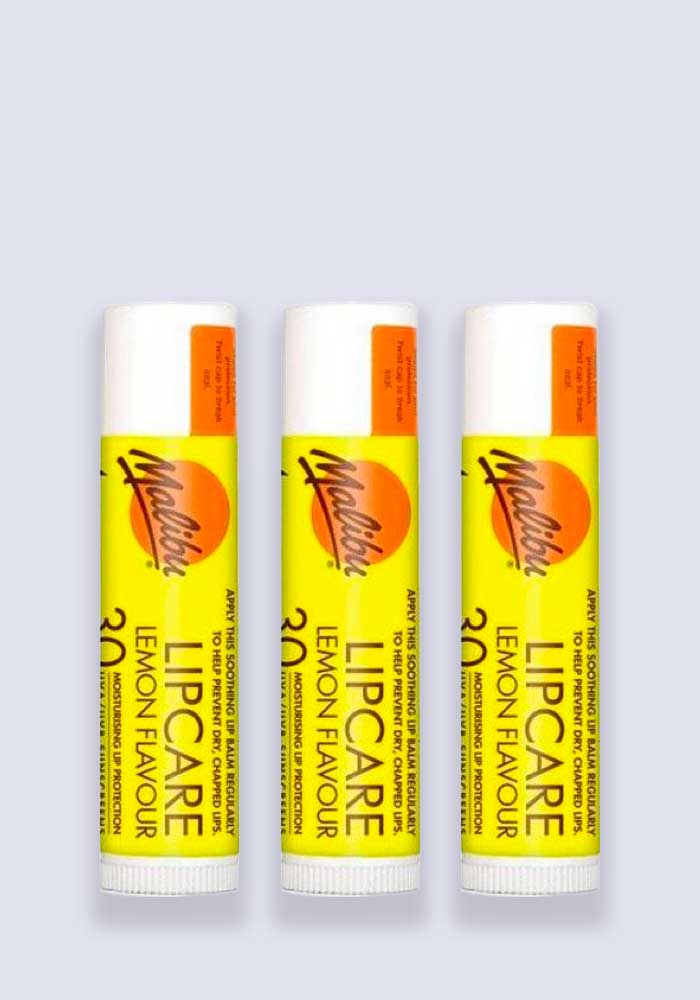 Malibu Sun Stick Lip Balm SPF 30 Lemon Flavour - 3 Pack