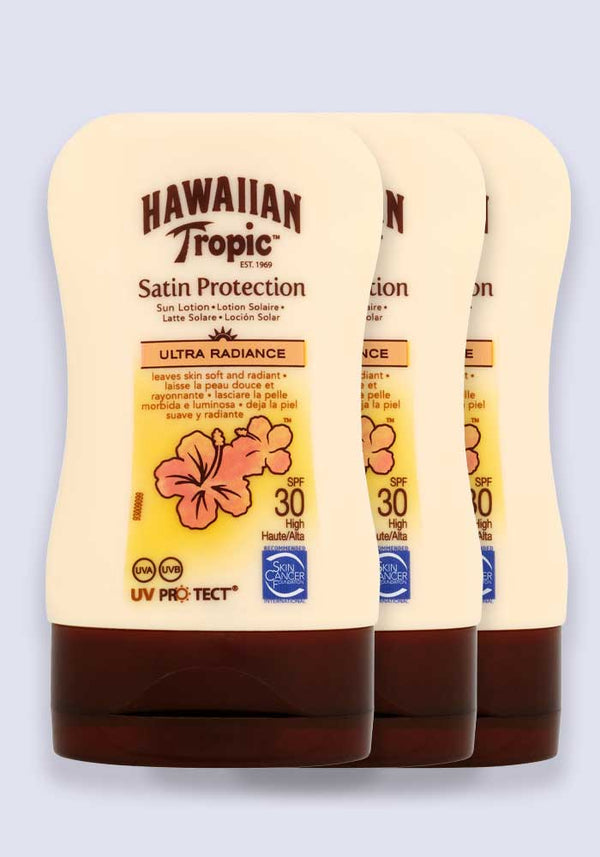 Hawaiian Tropic Satin Protection Ultra Radiance SPF 30 Sun Lotion 100ml - 3 Pack