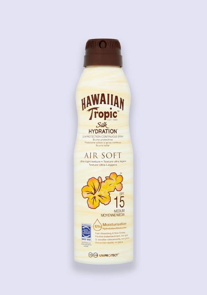 Hawaiian Tropic Silk Hydration Air Soft Sun Lotion Continuous Spray SPF 15 177ml