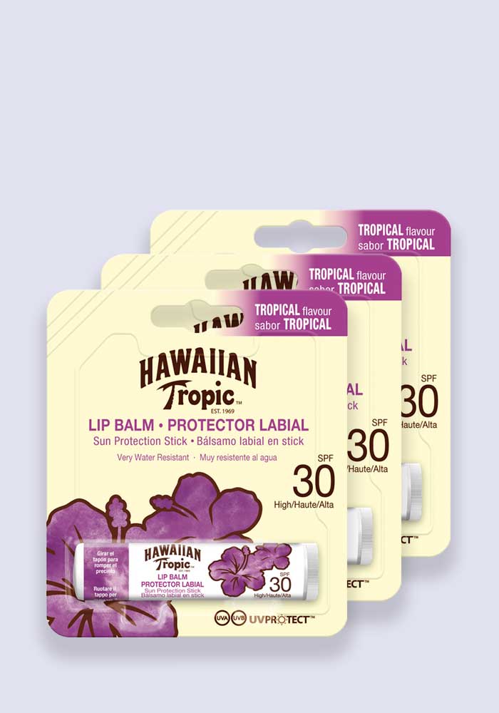 Hawaiian Tropic Lip Balm, Tropical - SPF 30 - 3 Pack