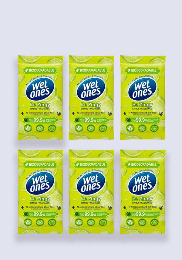 Wet Ones Biodegradable Hand Wipes Be Zingy X 6 Pack