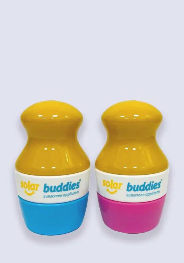 Solar Buddies Refillable Sunscreen Applicator Duo Pack Blue And Pink