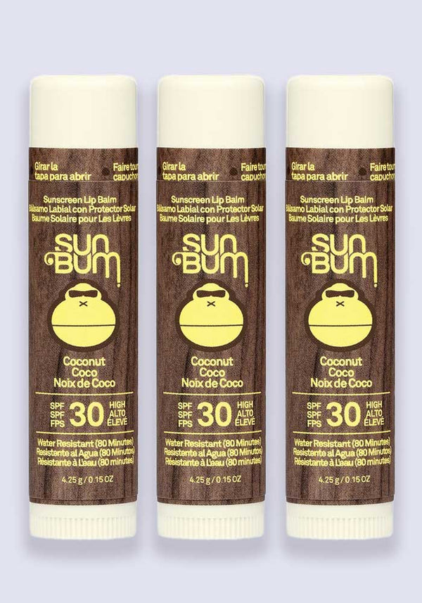 Sun Bum Original SPF 30 Sunscreen Lip Balm – Coconut 4.25g 3 Pack