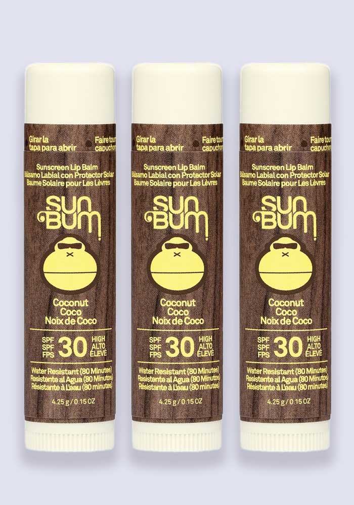 Sun Bum Original SPF 30 Sunscreen Lip Balm – Coconut 4.25g 3 Pack
