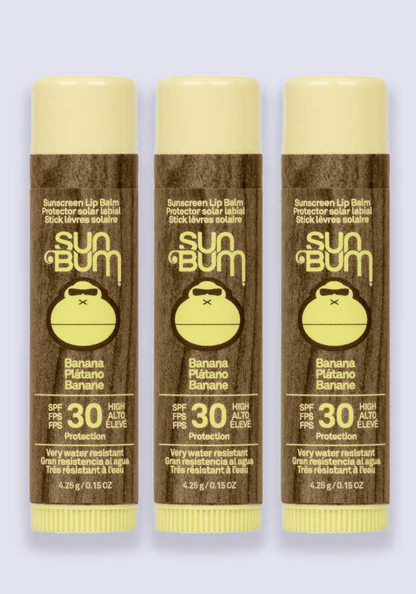 Sun Bum Original SPF 30 Sunscreen Lip Balm – Banana 4.25g 3 Pack