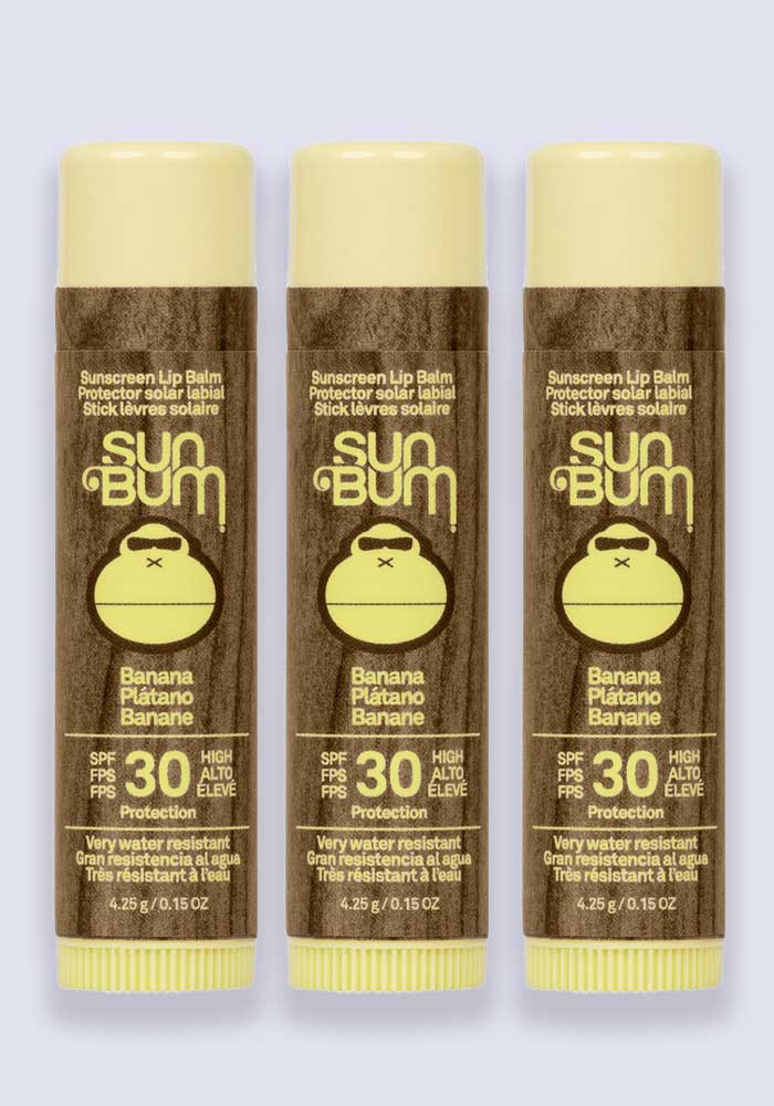 Sun Bum Original SPF 30 Sunscreen Lip Balm – Banana 4.25g 3 Pack