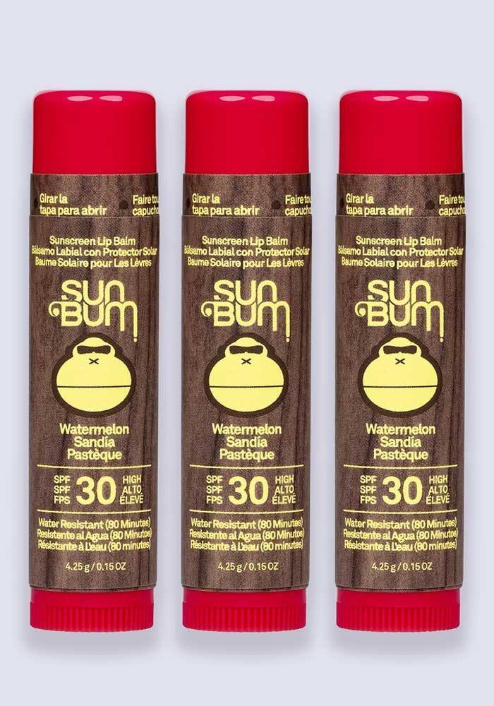 Sun Bum Original SPF 30 Sunscreen Lip Balm – Watermelon 4.25g 3 Pack