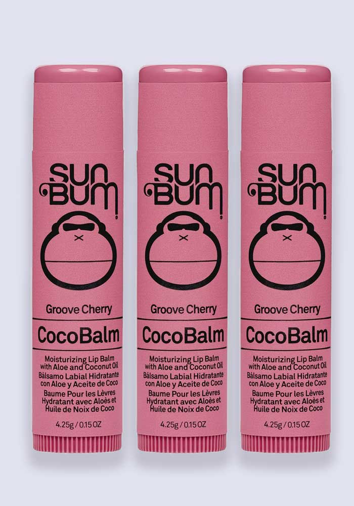 Sun Bum CocoBalm Lip Balm – Groove Cherry 4.25g 3 Pack