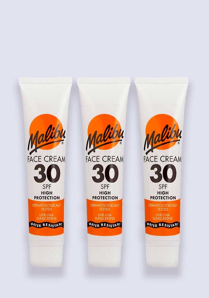 Malibu Face Sun Cream  High Protection SPF 30 40ml - 3 Pack