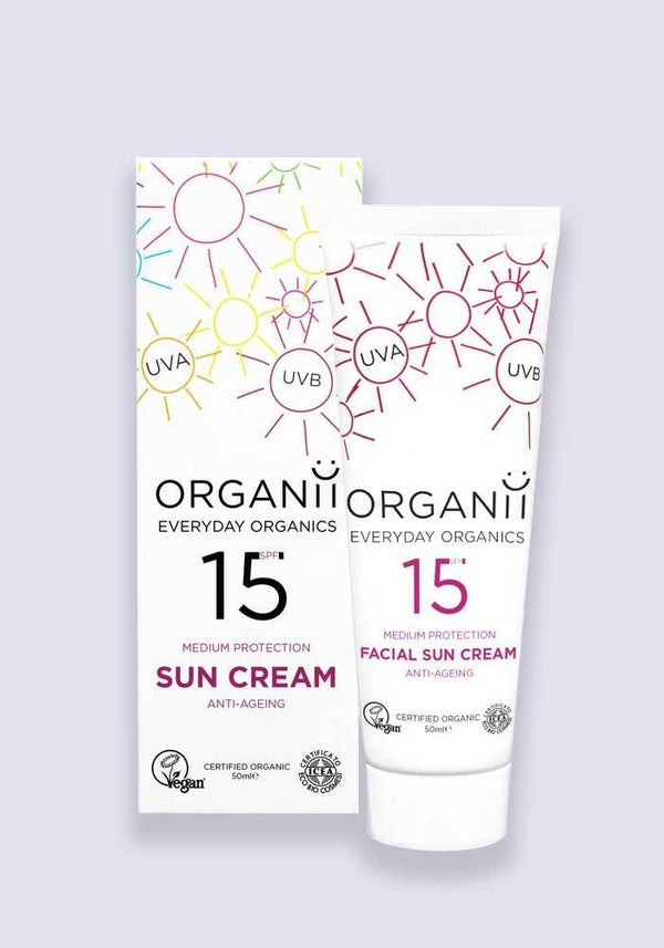 ORGANii Anti Ageing Facial Sun Cream Lotion SPF 15 50ml