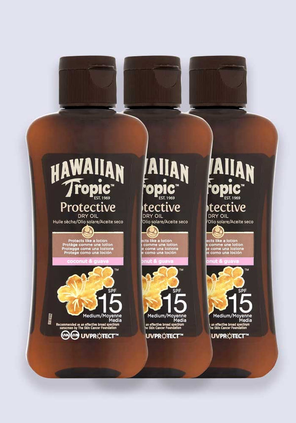Hawaiian Tropic Protective Oil SPF 15 100ml - 3 Pack