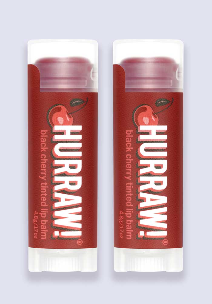 Hurraw Black Cherry Tinted Lip Balm 4.3g (per stick) - 2 Pack