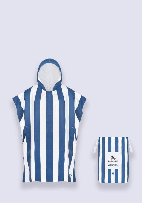 Dock & Bay Adult Poncho Hooded Towel - Whitsunday Blue