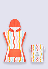 Dock & Bay Kids Poncho Hooded Towel - Squiggle Face